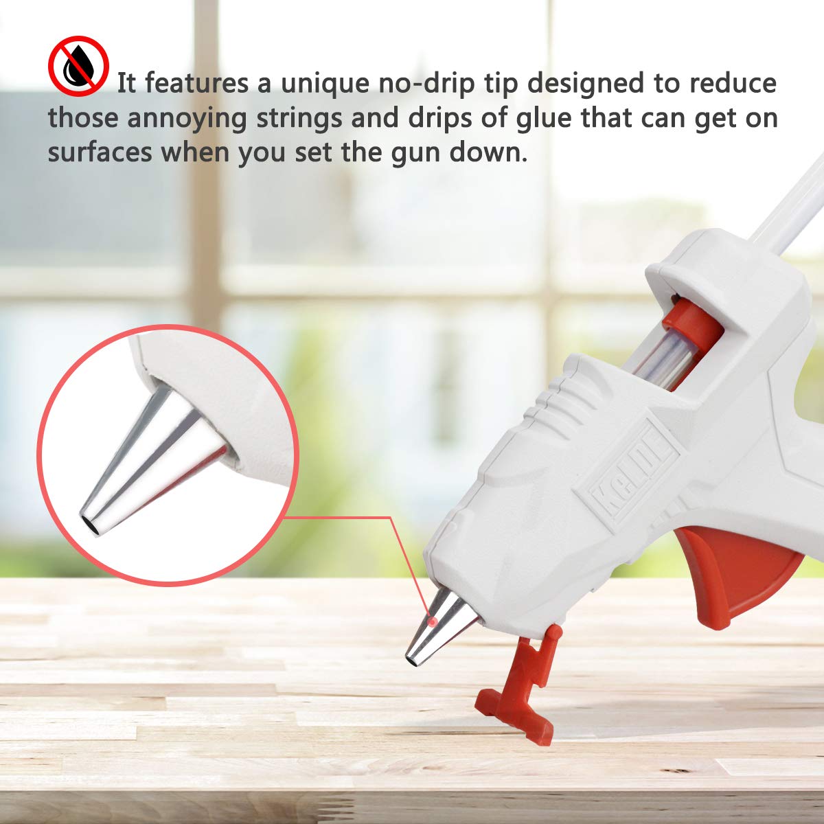 KeLDE Mini Hot Glue Gun - High Temperature Drip-Less Glue Gun with 10pcs Hot Glue Sticks for Craft Projects, 10 Watts…