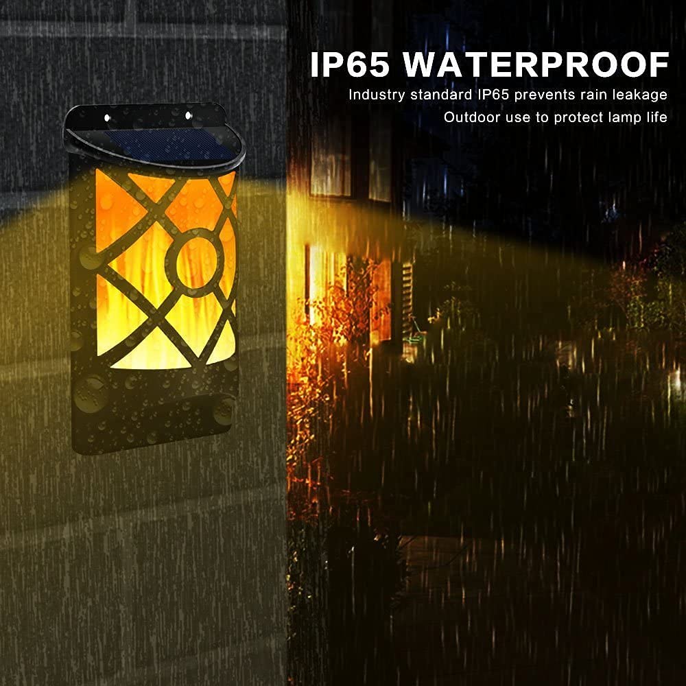 Solar Flame Lights Outdoor Waterproof Flickering LED