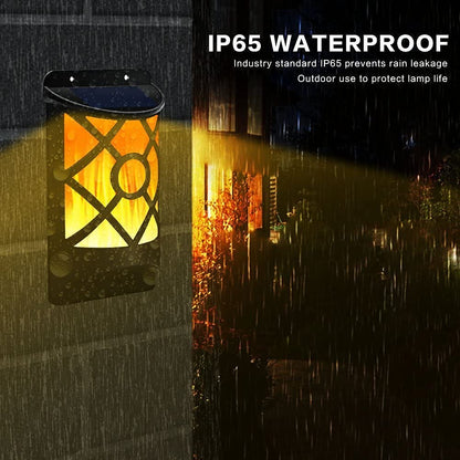 Solar Flame Lights Outdoor Waterproof Flickering LED