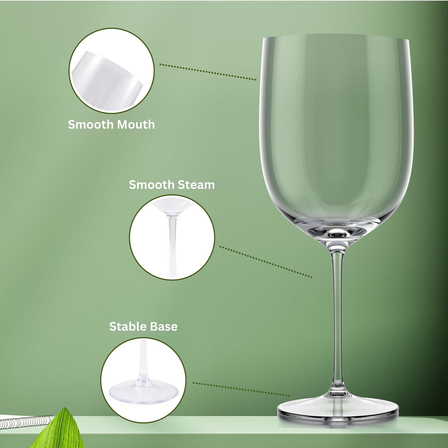 Set of 8 Elegant Unbreakable Wine Glasses