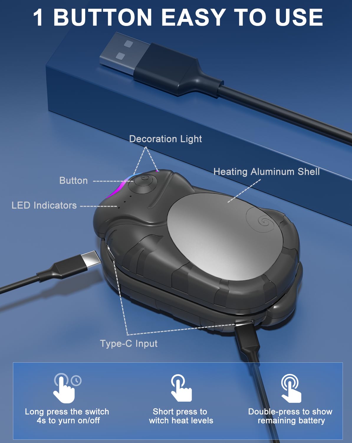 Rechargeable Hand Warmers 6000mAh Portable Heater