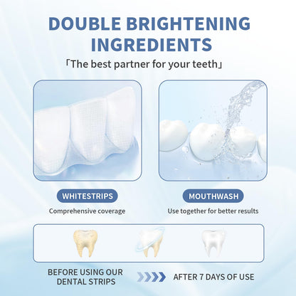 Teeth Whitening Strips - Somall 2024 Newest 9D Professional Dental Formula - Enamel Safe Whitening Without The Sensitivity - 14 Treatments with 28 Strips + mouthwash Given*14
