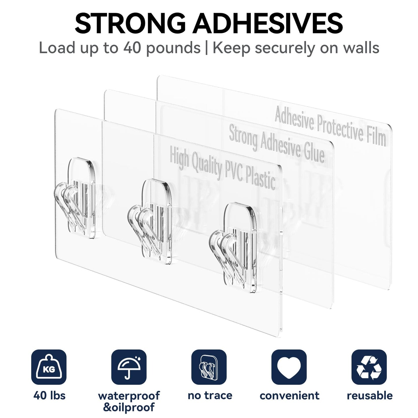6-Pack YASONIC Shower Caddy with Hooks & Holder