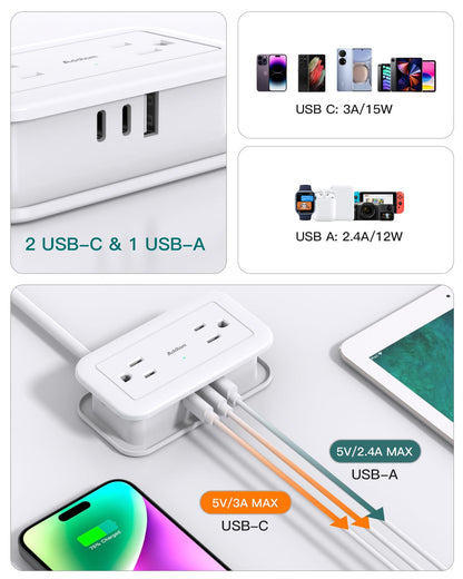 Travel Power Strip with USB Ports by Addtam