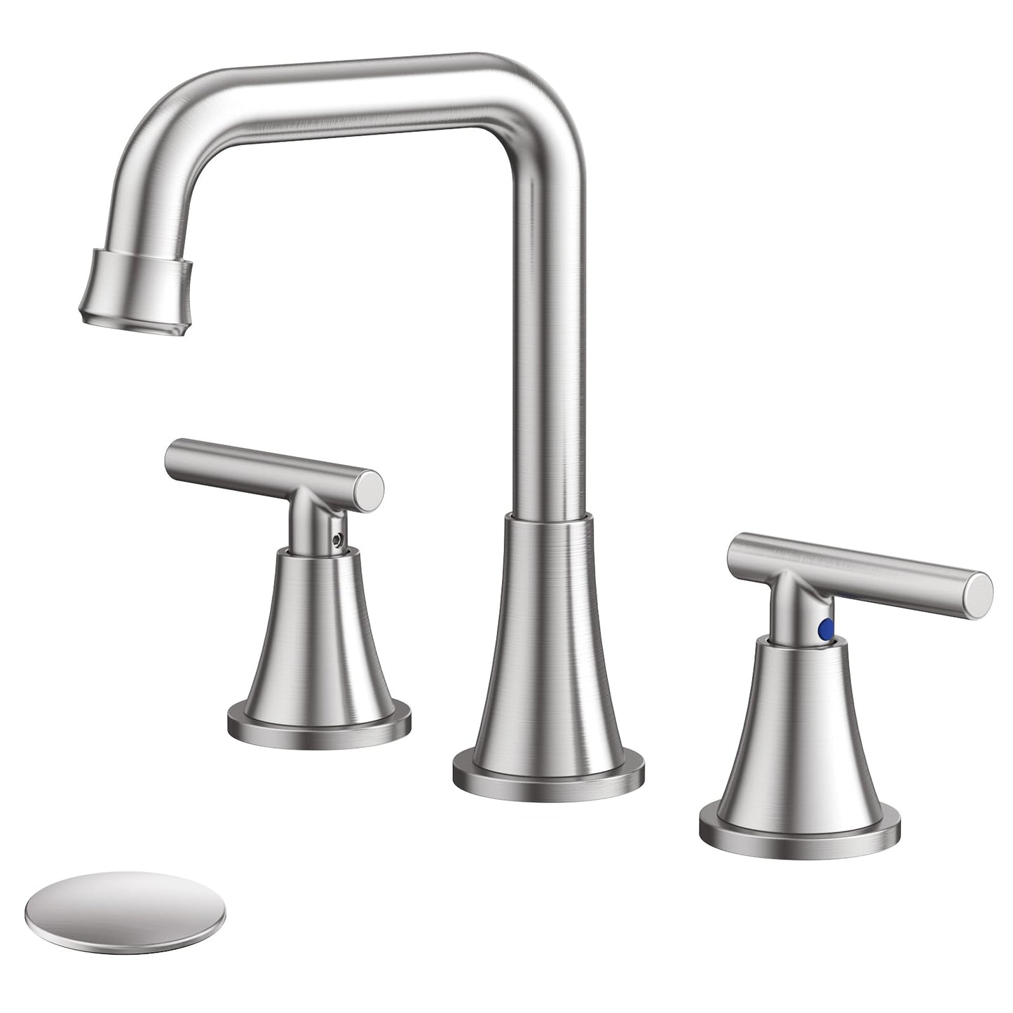 Widespread Bathroom Faucet with Drain Assembly