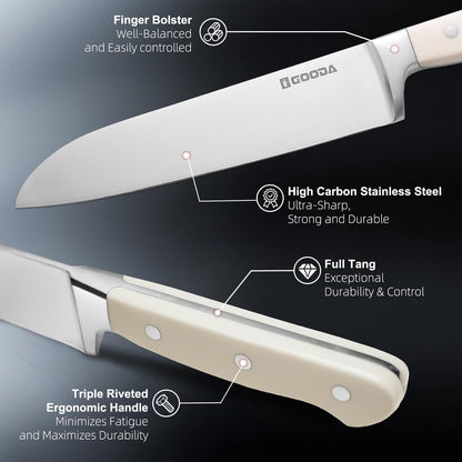 4-Piece GOODA High Carbon Knife Set