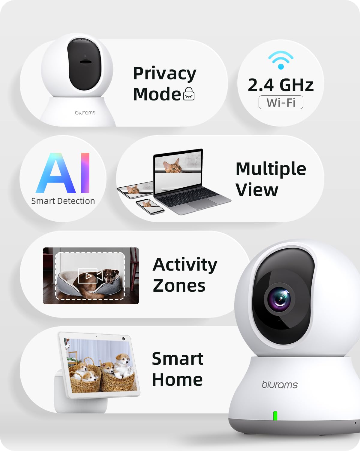 blurams 2K Indoor Security Camera with Motion Tracking