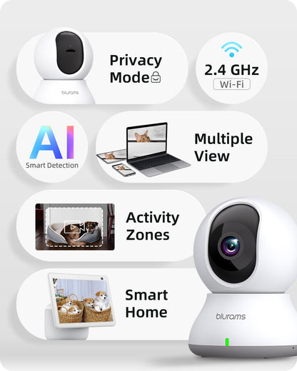 blurams 2K Indoor Security Camera with Motion Tracking