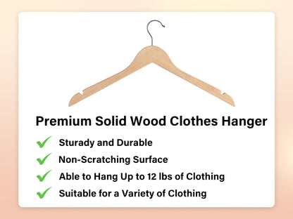 30 Pack StorageWorks Wooden Clothes Hangers