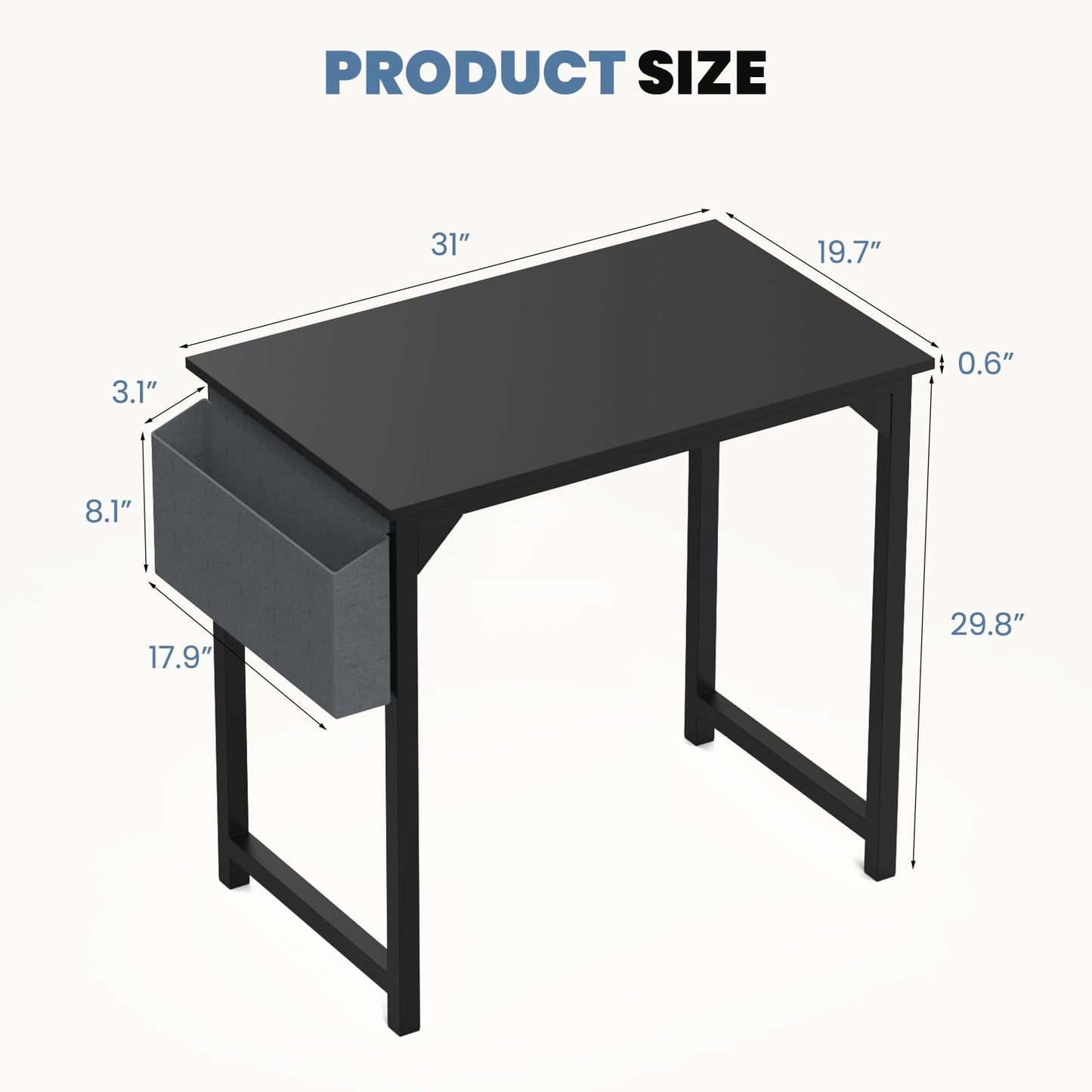 Compact 32-Inch DUMOS Office Desk for Home