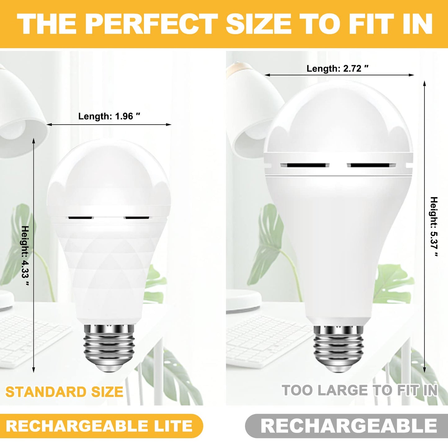 Rechargeable Emergency Light Bulbs 6-Pack LED