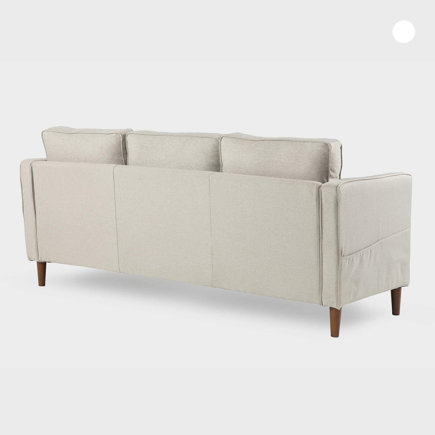 Mellow HANA Modern Linen Fabric Loveseat / Sofa / Couch with Armrest Pockets, Sand Grey, 0