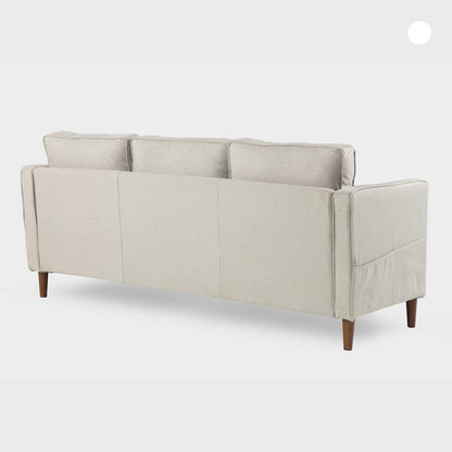 Mellow HANA Modern Linen Fabric Loveseat / Sofa / Couch with Armrest Pockets, Sand Grey, 0
