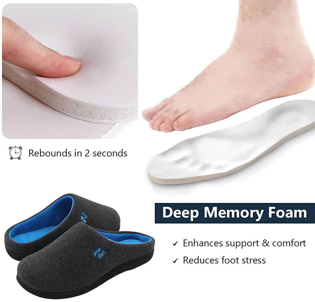 RockDove Men's Memory Foam Slippers, Size 9-10