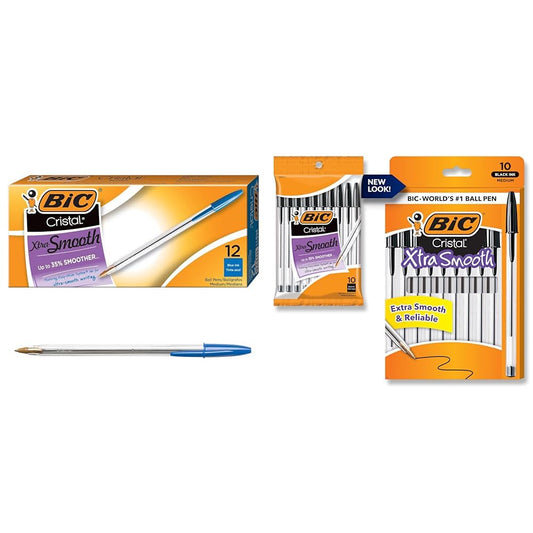 12-Count BIC Cristal Xtra Smooth Ballpoint Pens