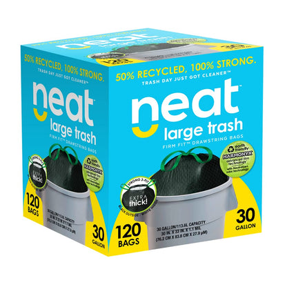 30 Gallon Drawstring Trash Bags - 120 Count