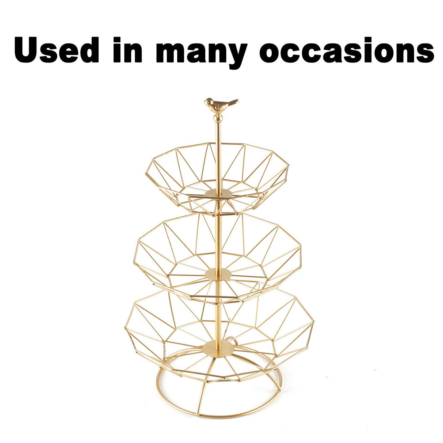 3 Tier Wrought Iron Fruit Serving Tray