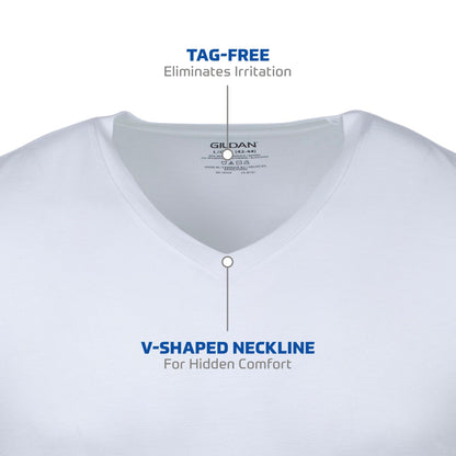 Gildan Men's V-Neck T-Shirts 6-Pack, White
