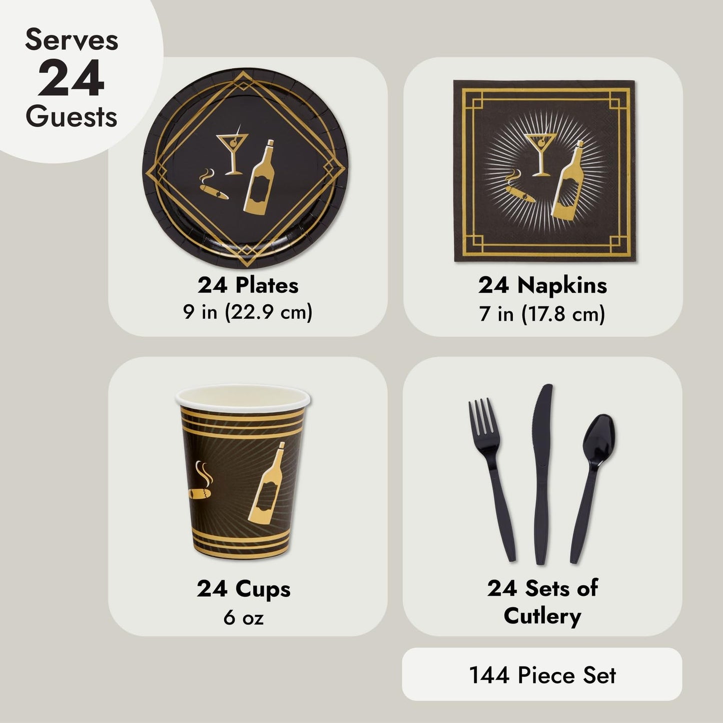 1920s Murder Mystery Party Supplies for 24