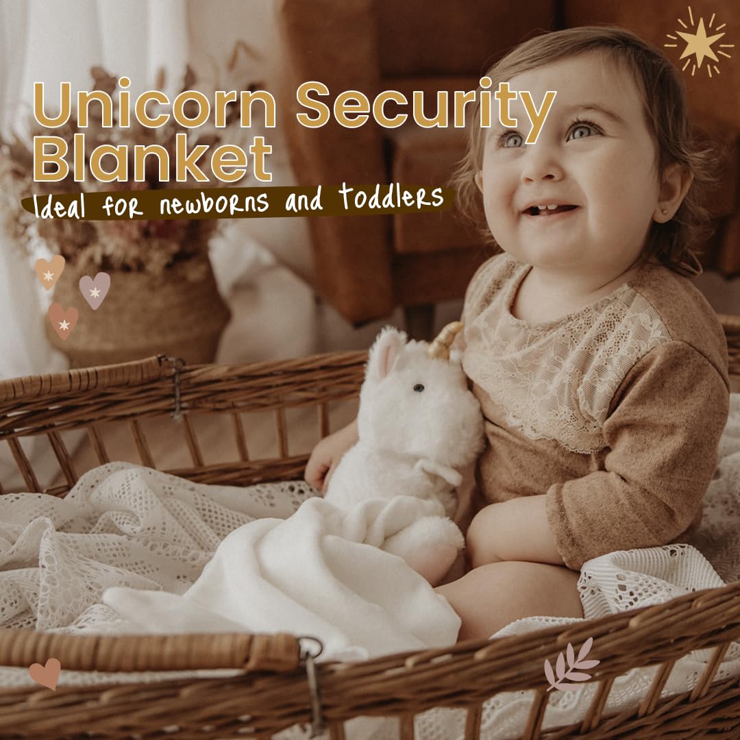 Unicorn Baby Lovey Security Blanket Plush Toy