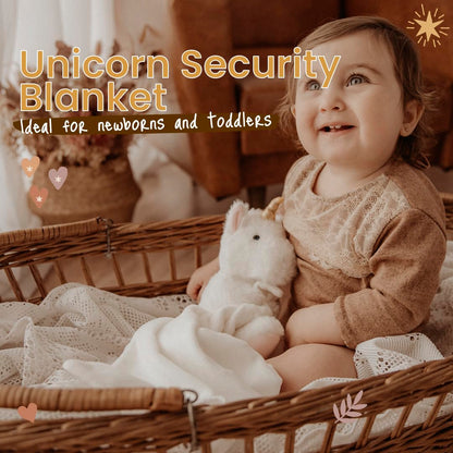Unicorn Baby Lovey Security Blanket Plush Toy