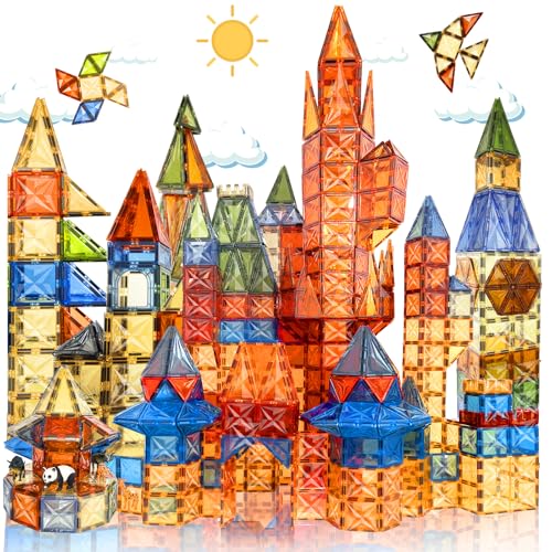 100 Piece Magnetic Tiles STEM Building Blocks Set