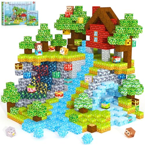 Magnetic Building Blocks Cubes Montessori Sensory Kids Toy