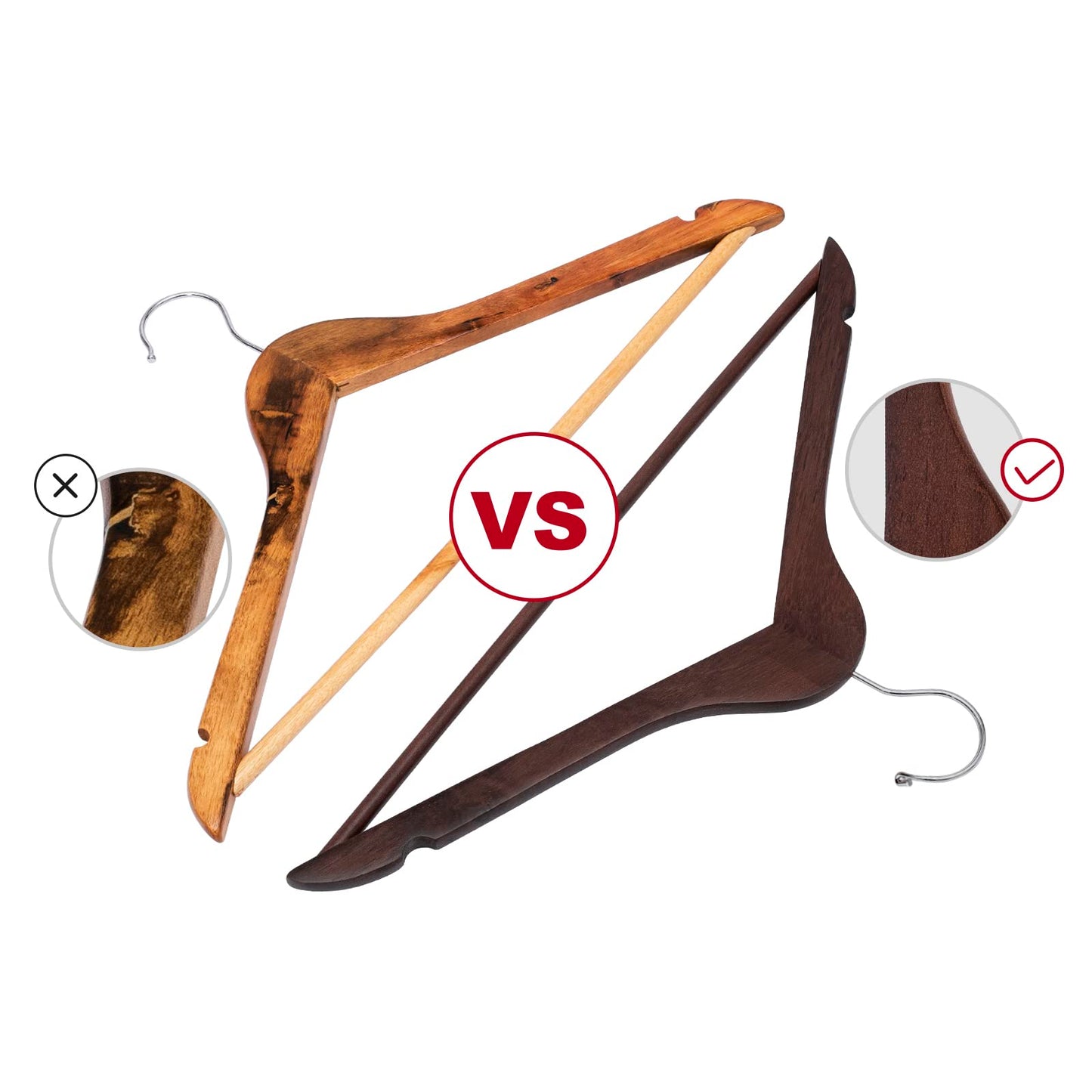 ELONG HOME Wooden Suit Hangers 30 Pack