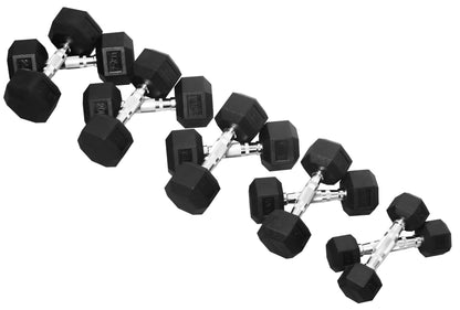 Rubber Encased Hex Dumbbell Set by Fitvids