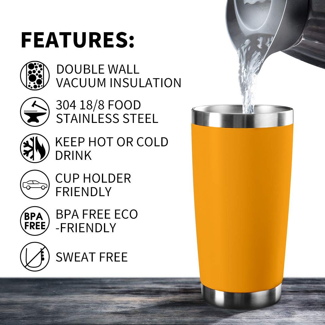 6 Pack Stainless Steel Insulated Travel Tumblers