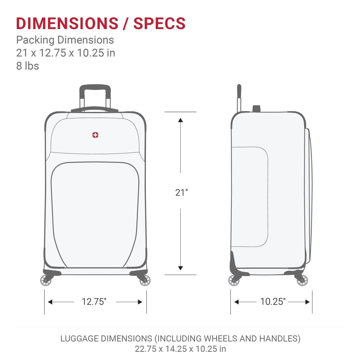 SwissGear Expandable 21-Inch Carry-On Luggage, Merlot