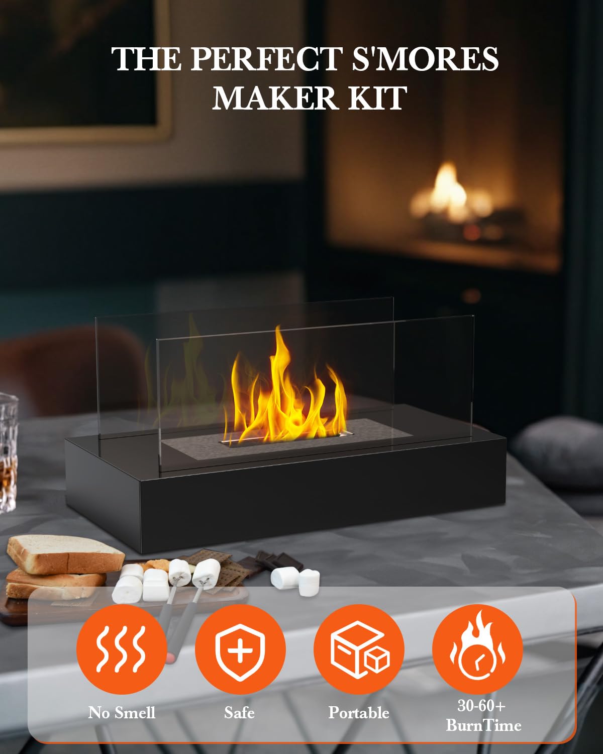 Tabletop Fire Pit - Portable Indoor/Outdoor Fireplace