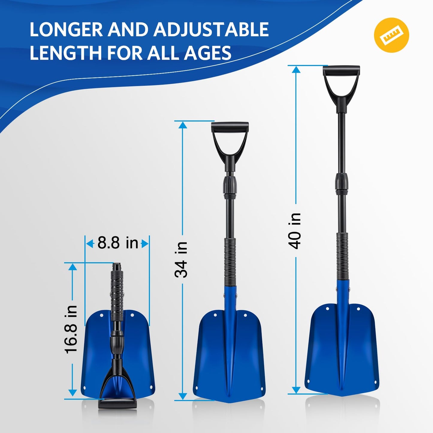 CHANGE MOORE Lightweight Collapsible Snow Shovel Set