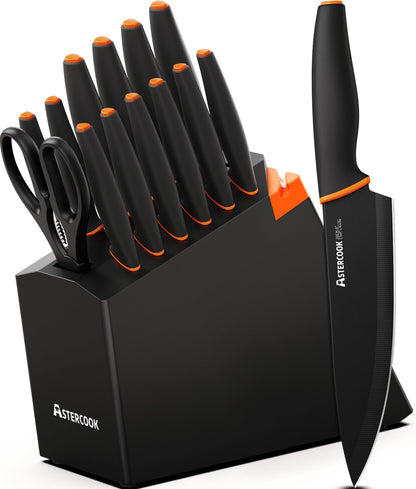 Astercook 15-Piece Dishwasher Safe Knife Set