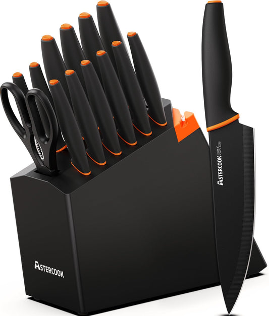 Astercook 15-Piece Dishwasher Safe Knife Set