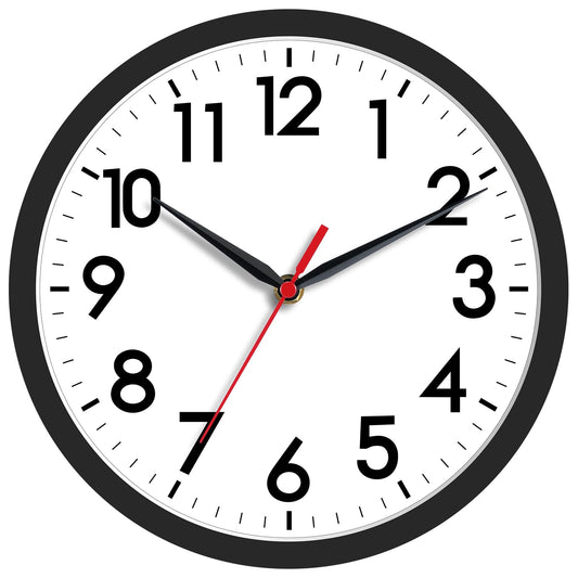AKCISOT Silent 8 Inch Battery Operated Wall Clock