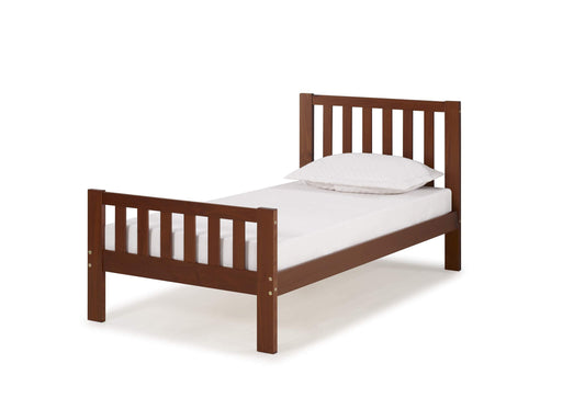 Alaterre Furniture Aurora Twin Wood Bed, Chestnut Platform