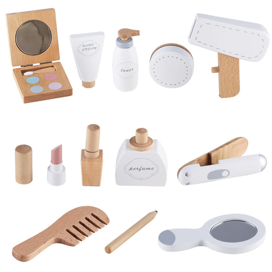 Wooden Makeup Toy Set for Toddler Girls