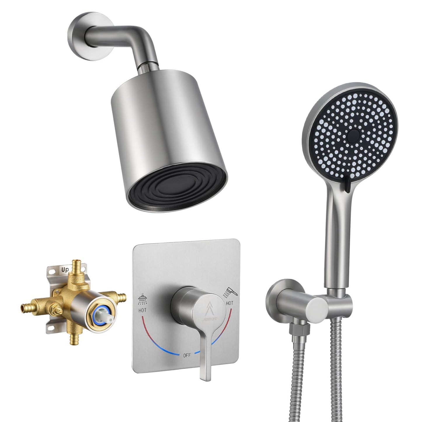 Rain Shower System with Handheld Shower Head