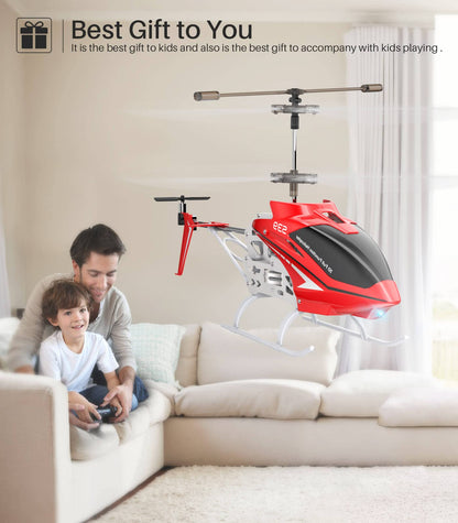 SYMA RC Helicopter, S39 Aircraft with 3.5 Channel,Bigger Size, Sturdy Alloy Material, Gyro Stabilizer and High &Low Speed, Multi-Protection Drone for Kids and Beginners to Play Indoor-Red