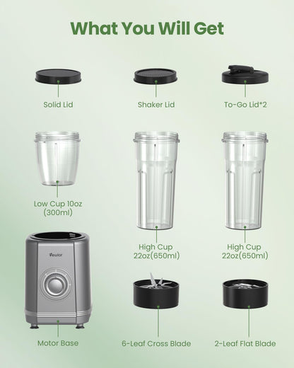 VEWIOR 1200W Personal Blender for Smoothies