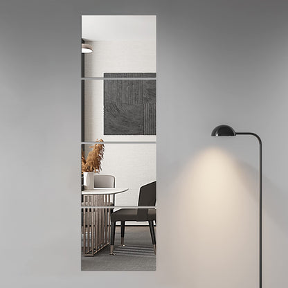 Glass Full Length Wall Mirror Tiles, 14'' x 12'' x 4PCS, Full Body Mirror for Bedroom, Full Length Mirror Wall Mounted for Home Gym, Door (14'' x12''-4PCS)
