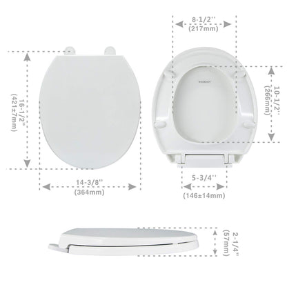 Round Quiet-Close Toilet Seat with Non-Slip Bumpers