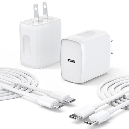 QUZUDN 25W USB C Charger 2 Pack with Cables