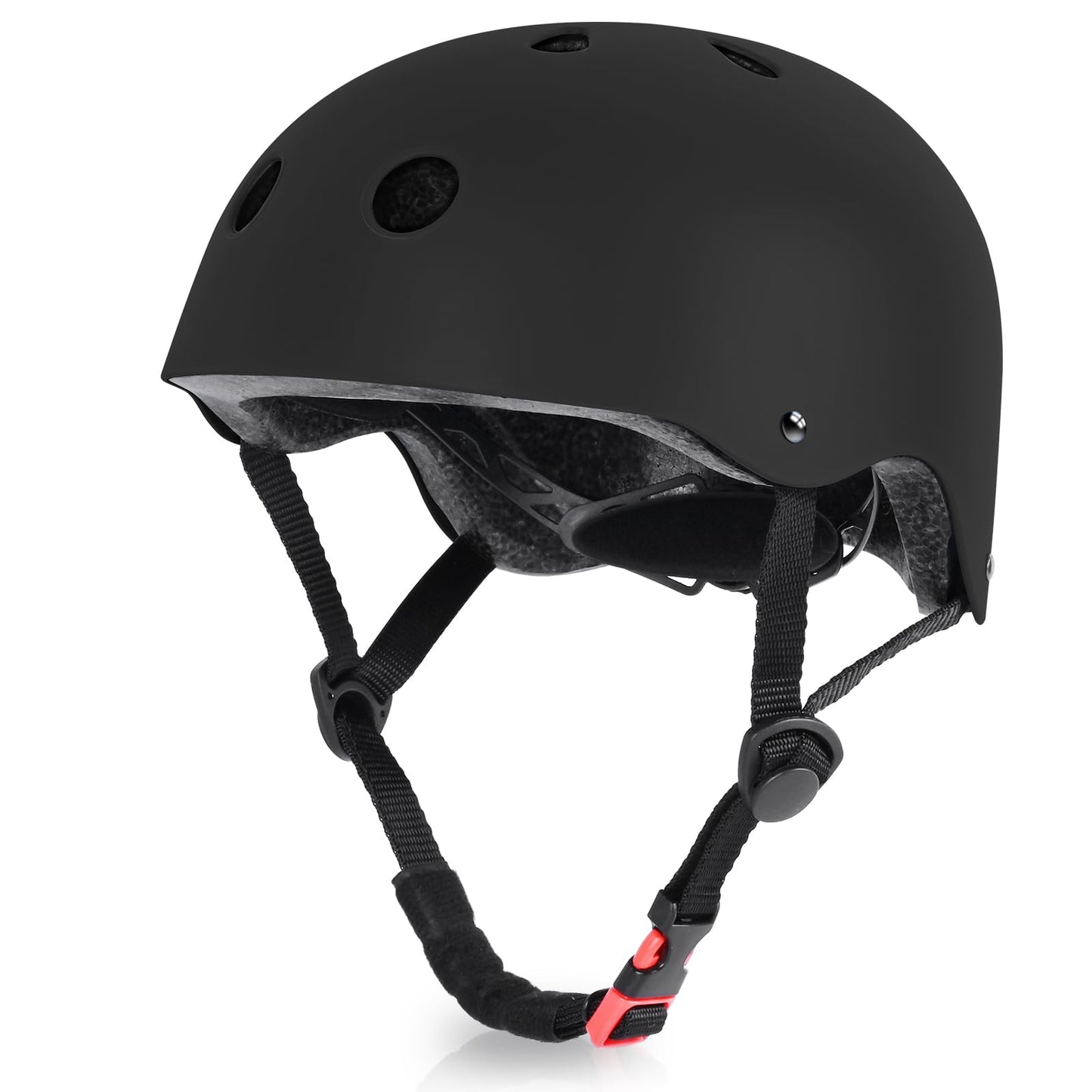 Kids Helmet, Toddler Helmet Adjustable Toddler Helmet Ages 3-8 Years Old Boys Girls Multi-Sports Safety (Black)