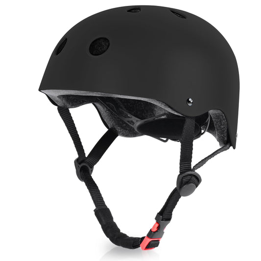 Kids Helmet, Toddler Helmet Adjustable Toddler Helmet Ages 3-8 Years Old Boys Girls Multi-Sports Safety (Black)