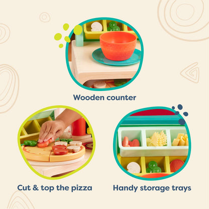 B. toys- Mini Chef - Pizza-n-Pasta Playset- Pretend Play Pizza & Pasta Play Set – Play Food & Role-Play Accessories- Food Toys for Kids – 3 Years +