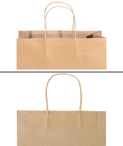 Brown Kraft Paper Gift Bags with Handles, 100 Pcs