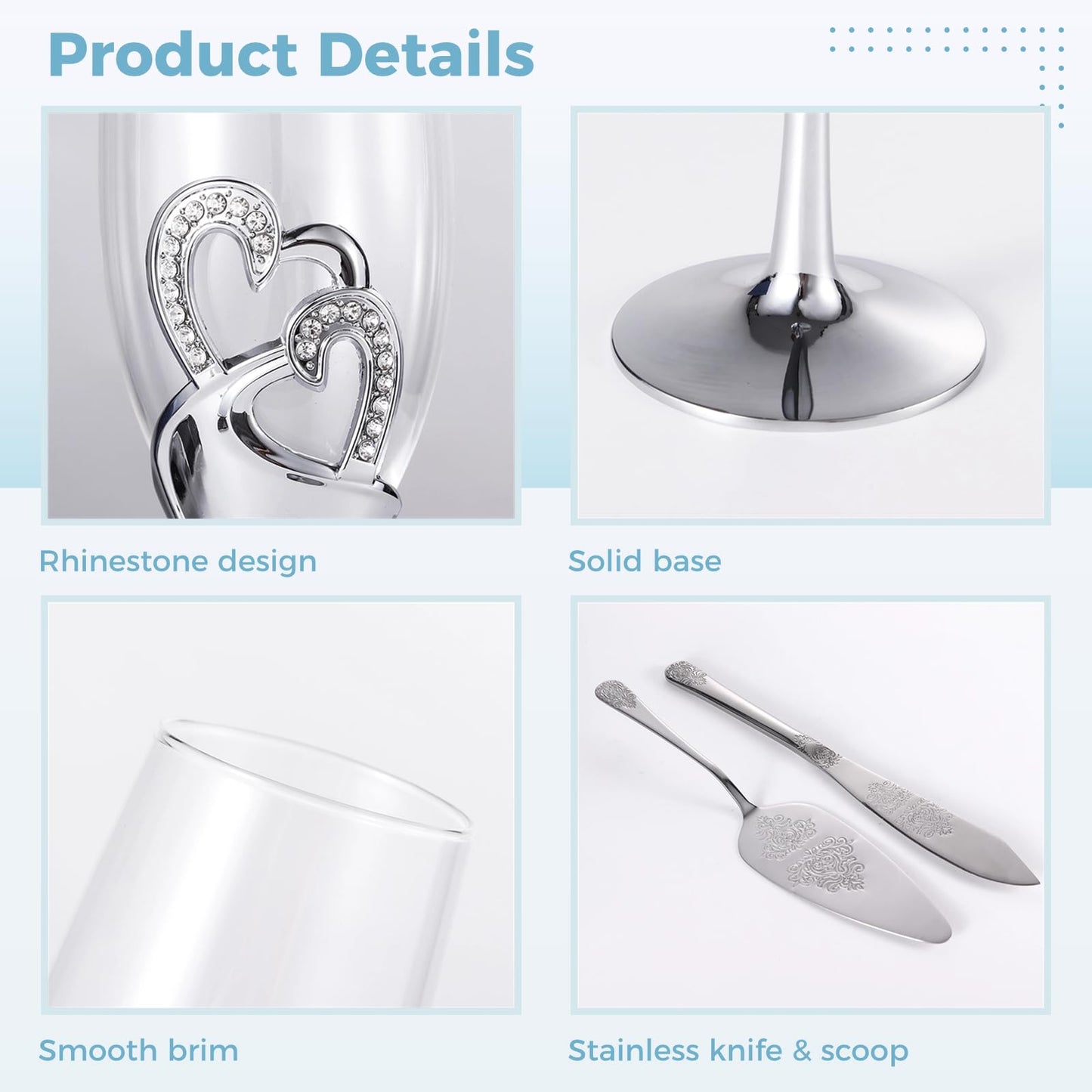 4-Piece Wedding Cake Accessory Set by Tideme