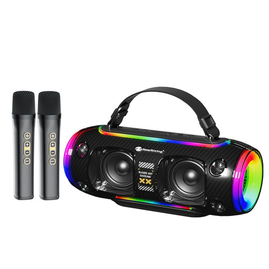 Portable Karaoke Machine with 2 Wireless Microphones